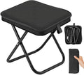 Tabouret de Camping Pliable, Mini Tabouret de Camping Pliable, Chaise de Camping Pliable avec Sac de Rangement, Siège de Camping Portable pour Voyages, Jardin, Pêche, Barbecue, Plage (Noir)